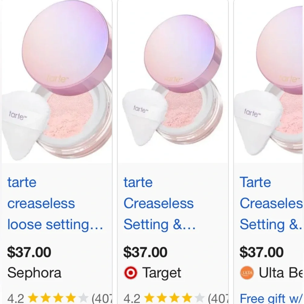 Tarte Creaseless Setting Powder - warm cinnamon shed goes from medium/dark skin